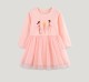 Kids Girl Round Neck Mesh Long Sleeve Princess Dress GASD-1551