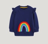 Kids Girl's Rainbow Embroidery Long Sleeve Sweatshirt GASD-8277
