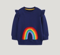 Kids Girl's Rainbow Embroidery Long Sleeve Sweatshirt GASD-8277