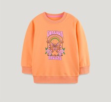 Kids Girl's Letter Butterfly Print Casual Sweatshirts GASD-8272
