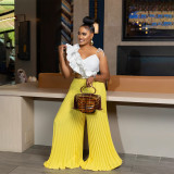 Fashion Long Sleeve Sling Ruffles Jumpsuit CYA-901427
