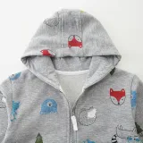 Kids Hooded Print Long Sleeve Coat GASD-6008