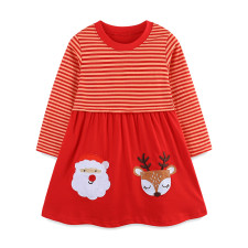 Kids Girl's Christmas Embroidered Stripe Princess Dress GASD-1540