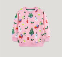Kids Girl's Christmas Print O Neck Sweatshirt GASD-8222