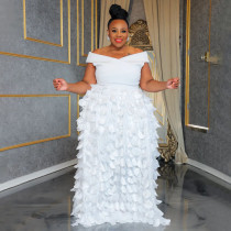 Plus Size Solid Color Sleeveless Party Dress NNWF-N8052