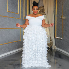 Plus Size Solid Color Sleeveless Party Dress NNWF-N8052