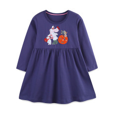 Kids Girl's Halloween Knit Cotton Round Neck Princess Dress GASD-1552