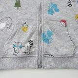 Kids Hooded Print Long Sleeve Coat GASD-6008