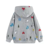 Kids Hooded Print Long Sleeve Coat GASD-6008