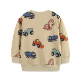 Kids Boy's Fashion Car Print Long Sleeve Sweatshirt GASD-8253
