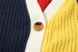 Colorful Letter Print Knits Short Coat DLSF-W24L52789