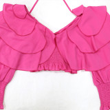 Sexy V Neck Long Sleeve Tops CYA-901418