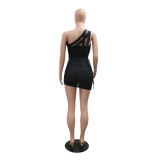 Slant Shoulder See-through Irregular Mini Dress(Without Panties) CYA-901414