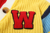 Colorful Letter Print Knits Short Coat DLSF-W24L52789