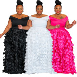 Plus Size Solid Color Sleeveless Party Dress NNWF-N8052