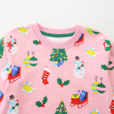 Kids Girl's Christmas Print O Neck Sweatshirt GASD-8222