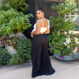 Fashion Long Sleeve Sling Ruffles Jumpsuit CYA-901427