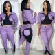 Sports Color Block Splicing Long Sleeve Pants Set GDIM-2423