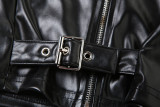 Fashion Clashing Color PU Leather Jacket Coat XEF-52161