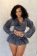 Long Sleeve Lapel Two Piece Skirt Set(With Safety Pants ) TK-6328