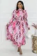 Casual Print Long Sleeve Loose Midi Dress XHXF-431