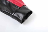 Fashion Clashing Color PU Leather Jacket Coat XEF-52161