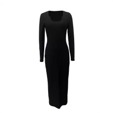 Long Sleeve Sexy U Neck Slim Maxi Dress LSD-2109