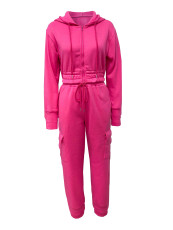 Hooded Warm Long Sleeve Sweatshirt Sweatpants Set LSD-2194