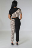 Casual Color Block Print Two Piece Pants Set XHXF-8705