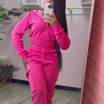Hooded Warm Long Sleeve Sweatshirt Sweatpants Set LSD-2194