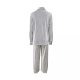 Solid Color Cardigan Loose Two Piece Pants Set LSD-2222