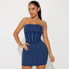 Hot Drill Wrap Chest Mini Dress CYA-901409