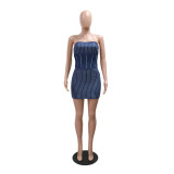 Hot Drill Wrap Chest Mini Dress CYA-901409