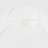 V Neck Solid Color Slim Two Piece Shorts Set CYA-901428