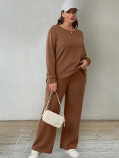 Solid Color Long Sleeve Pants Two Piece Set ME-8546