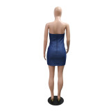 Hot Drill Wrap Chest Mini Dress CYA-901409