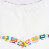 V Neck Solid Color Slim Two Piece Shorts Set CYA-901428