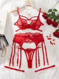 See-through Embroidery Hollow Out Sexy Lingerie Suit GWOY-XZ3934L