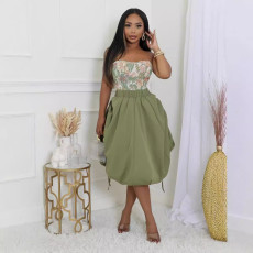 Casual Irregular Drawstring Midi Skirt YS-2412