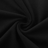 Solid Color Slash Shoulder Drawstring Skirt Suit GXYF-0420
