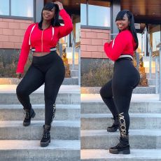 Fashion Hoodie Sport Printed Pants Set LSL-8028