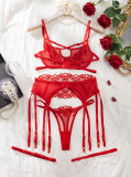 See-through Embroidery Hollow Out Sexy Lingerie Suit GWOY-XZ3934L
