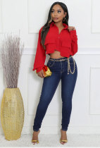 Solid Color Long Sleeve Shirt XHXF-969