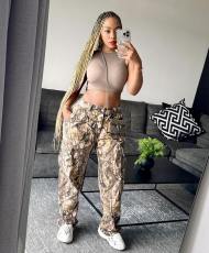 Tree Branch Printed Loose Straight Pants GSMJ-6969
