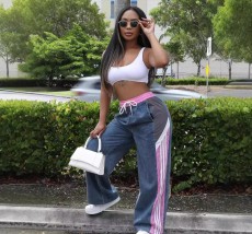 Side Stripe Color Block Sport Jeans GBGF-002