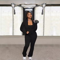 Solid Color Zopper Coat And Jumpsuit Sport Suit SFY-548