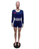 Long Sleeve Color Block Sweater Suit MEM-88597
