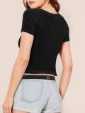 Hot Drill Letter Short Sleeve T Shirt ME-63005