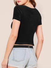 Hot Drill Letter Short Sleeve T Shirt ME-63005