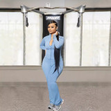 Solid Color Zopper Coat And Jumpsuit Sport Suit SFY-548